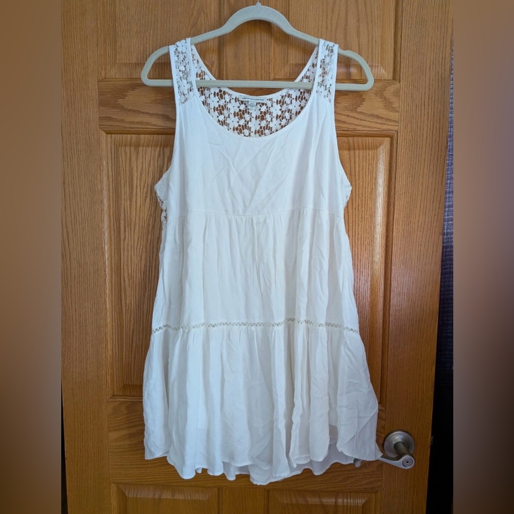 American Eagle Outfitters Women's Size Small Crochet Back Sun 🌞 White Dress